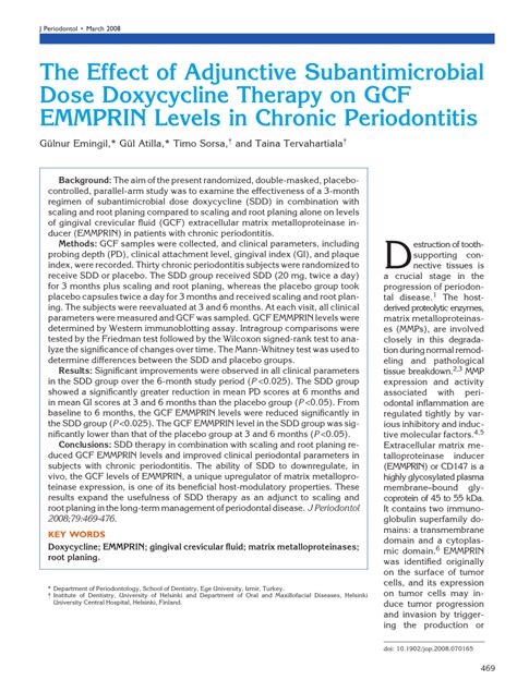 subdoxy|Role of adjunctive therapy with subantimicrobial doses of .